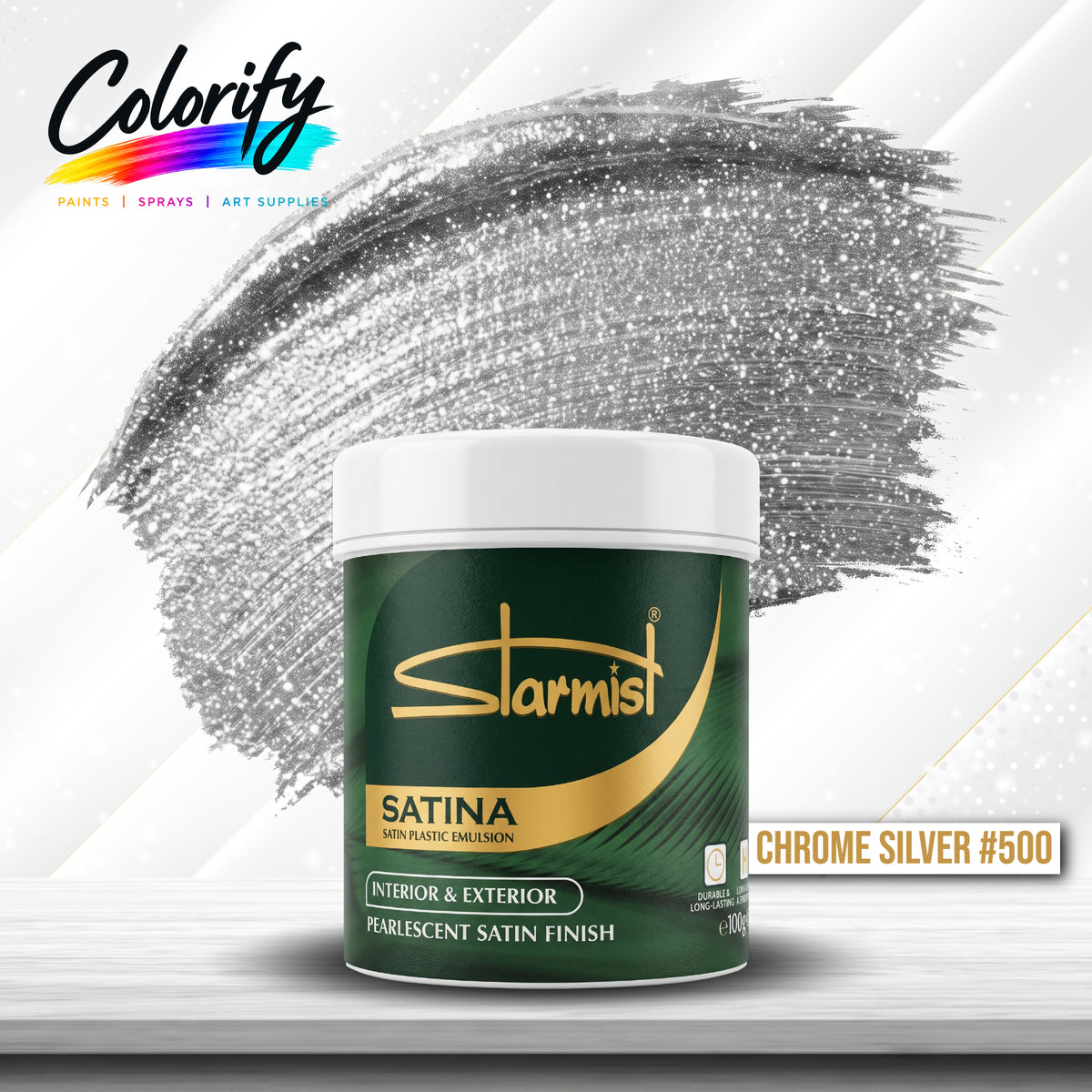 DIY KIT Set 6x STARMIST Metallic Paints 100ml and Paint Accessories