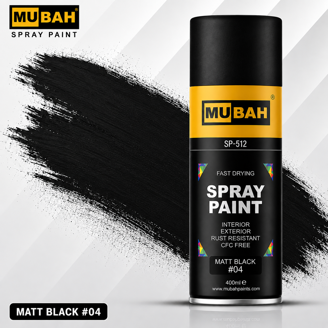 MUBAH Spray Paint 400ml – Fast Drying & Rust Resistant
