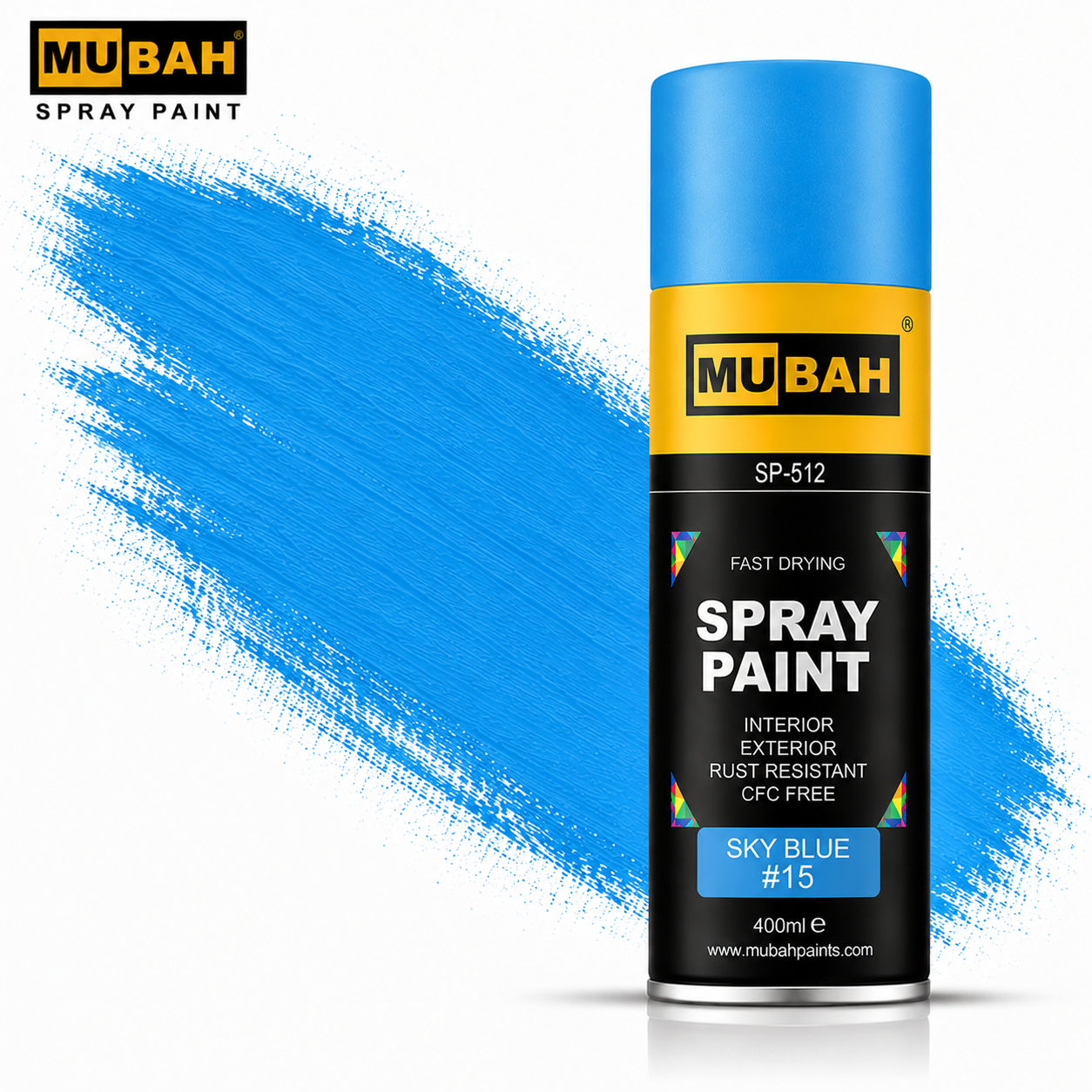 MUBAH Spray Paint 400ml – Fast Drying & Rust Resistant