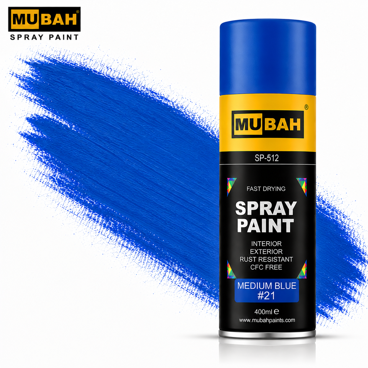 MUBAH Spray Paint 400ml – Fast Drying & Rust Resistant