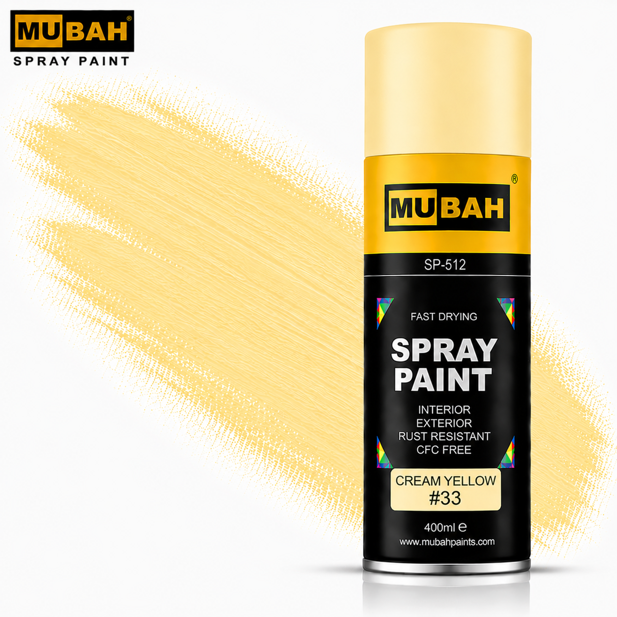 MUBAH Spray Paint 400ml – Fast Drying & Rust Resistant