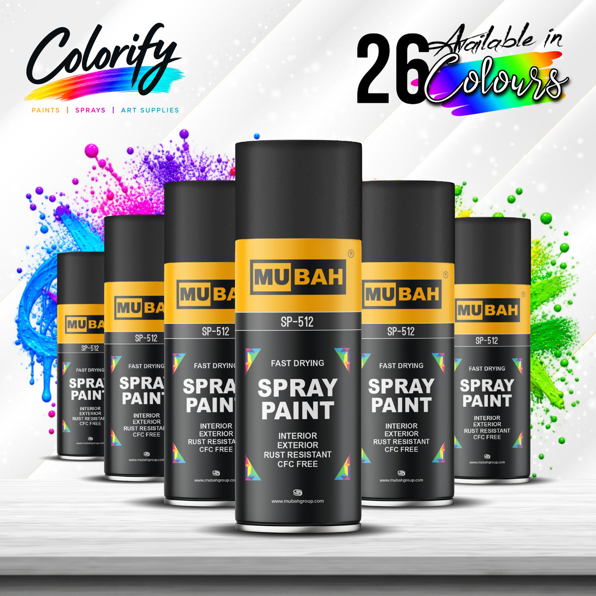 MUBAH Spray Paint 400ml – Pack of 6