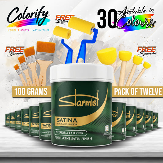 STARMIST Water Based Metallic Paints 100ml Pack of Twelve