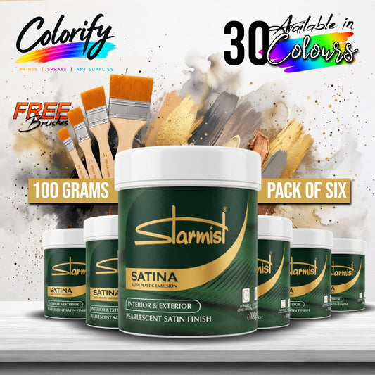 STARMIST Water Based Metallic Paints 100ml Pack of Six