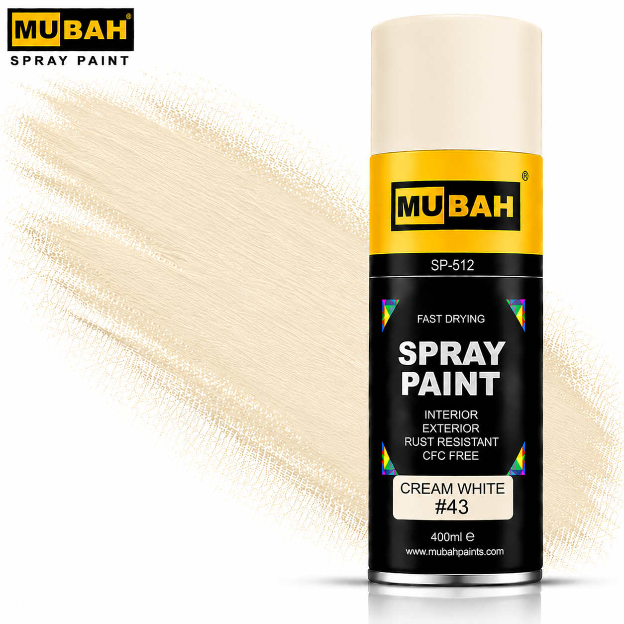 MUBAH Spray Paint 400ml – Fast Drying & Rust Resistant